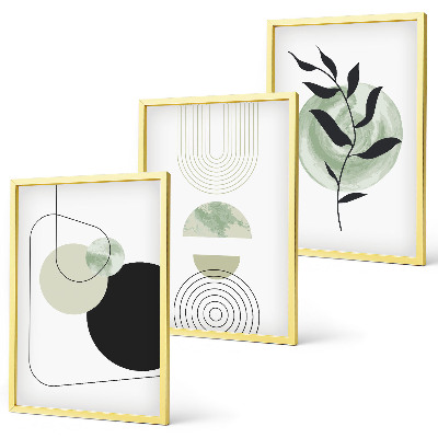 Wall art set Abstract plant shapes