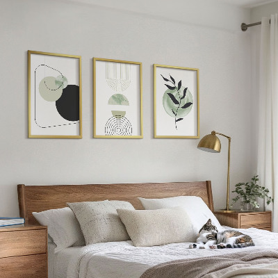 Wall art set Abstract plant shapes