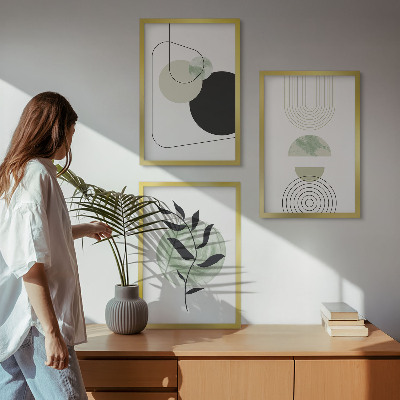 Wall art set Abstract plant shapes