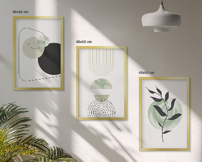 Wall art set Abstract plant shapes