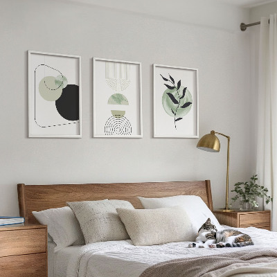 Wall art set Abstract plant shapes
