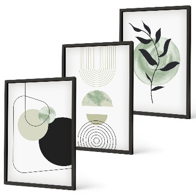 Wall art set Abstract plant shapes