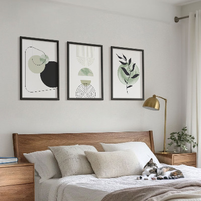 Wall art set Abstract plant shapes