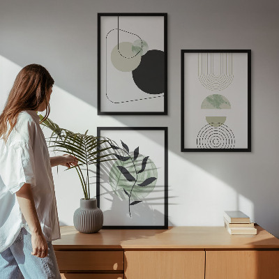 Wall art set Abstract plant shapes