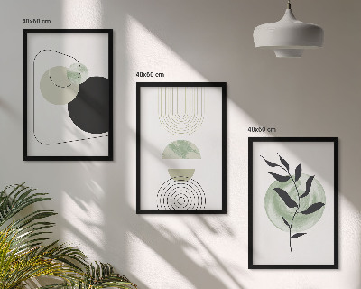 Wall art set Abstract plant shapes