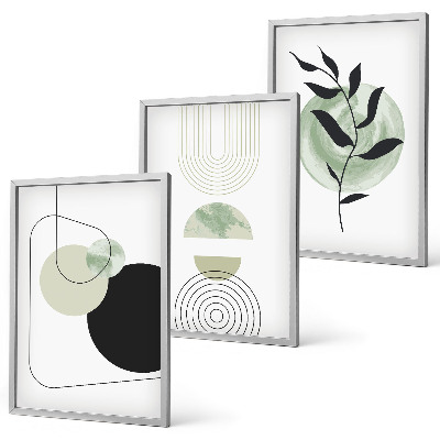 Wall art set Abstract plant shapes