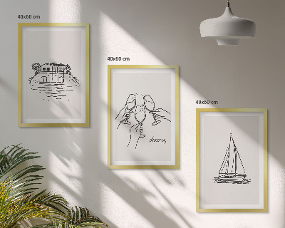 Wall art set Waterfront home sailboat toast