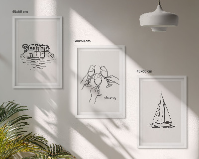 Wall art set Waterfront home sailboat toast
