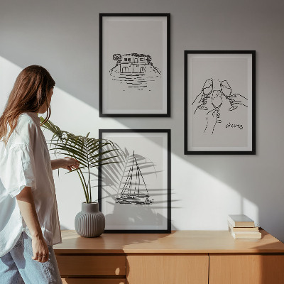 Wall art set Waterfront home sailboat toast