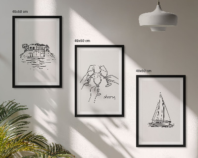 Wall art set Waterfront home sailboat toast