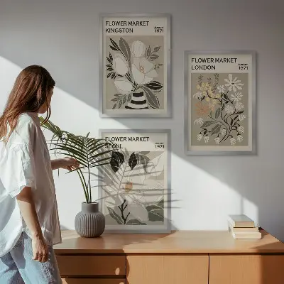 Retro Flowers from Cities Around the World wall art set