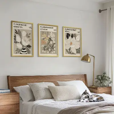 Retro Flowers from Cities Around the World wall art set