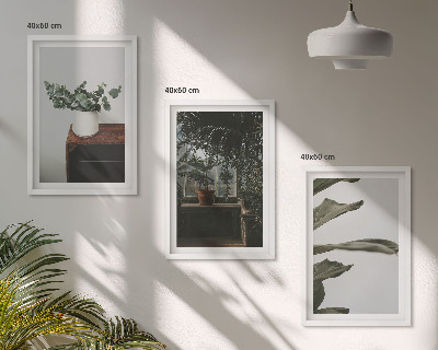 Three-piece wall art piece Rustic potted plants