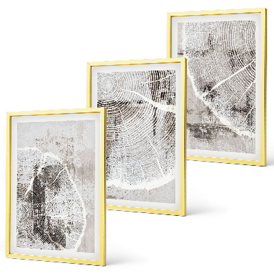 Wall art set Gray wood grain patterns