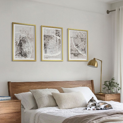 Wall art set Gray wood grain patterns