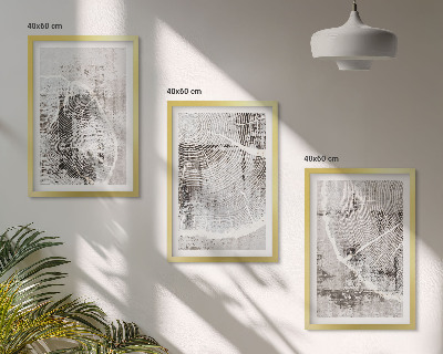 Wall art set Gray wood grain patterns