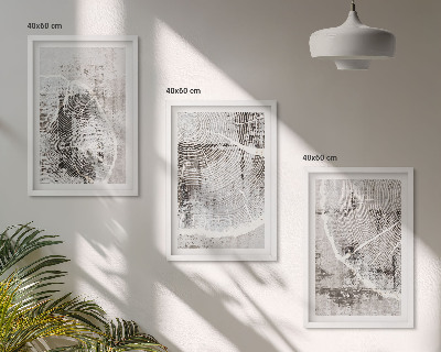 Wall art set Gray wood grain patterns