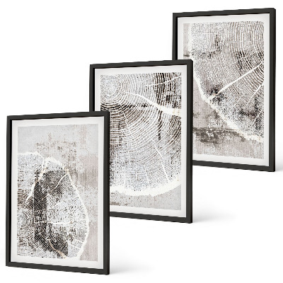 Wall art set Gray wood grain patterns