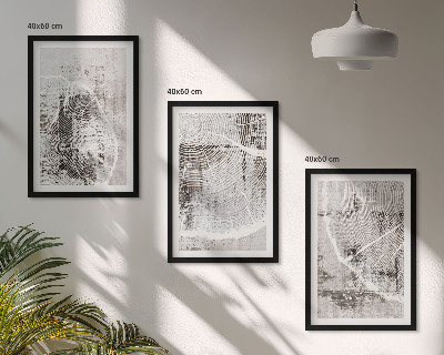 Wall art set Gray wood grain patterns