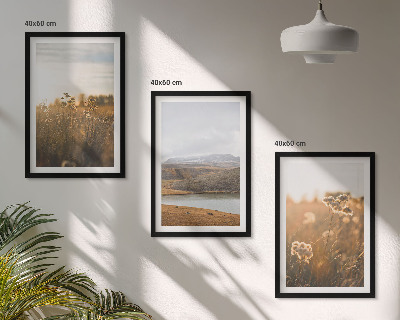 Three-piece wall art piece Landscapes meadows mountains lake