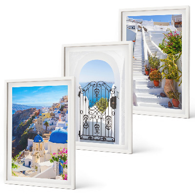 Wall art set Santorini architecture Oia
