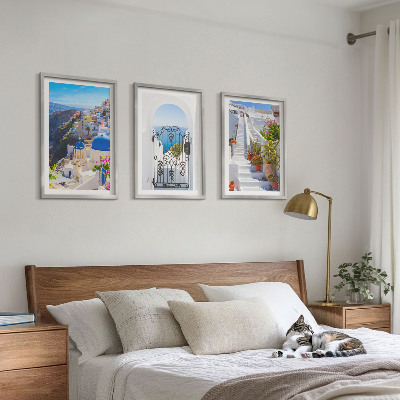 Wall art set Santorini architecture Oia