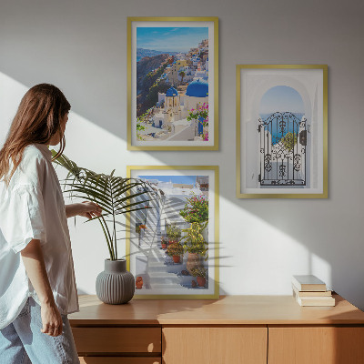 Wall art set Santorini architecture Oia