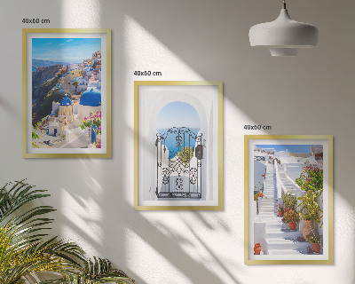 Wall art set Santorini architecture Oia