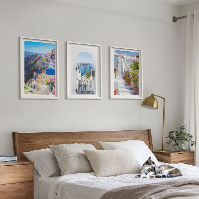 Wall art set Santorini architecture Oia