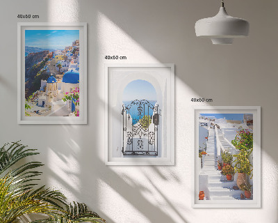 Wall art set Santorini architecture Oia