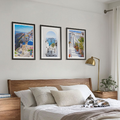 Wall art set Santorini architecture Oia