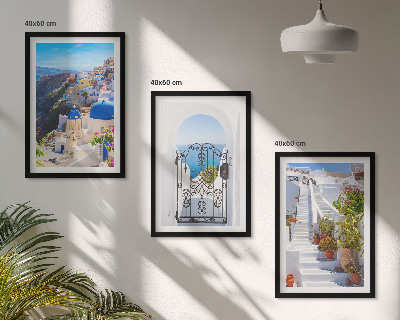 Wall art set Santorini architecture Oia