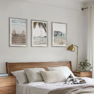 Beach wooden stairs swing wall art set 