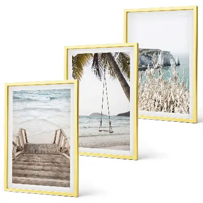 Beach wooden stairs swing wall art set 
