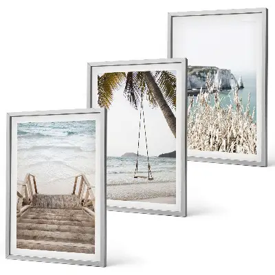 Beach wooden stairs swing wall art set 