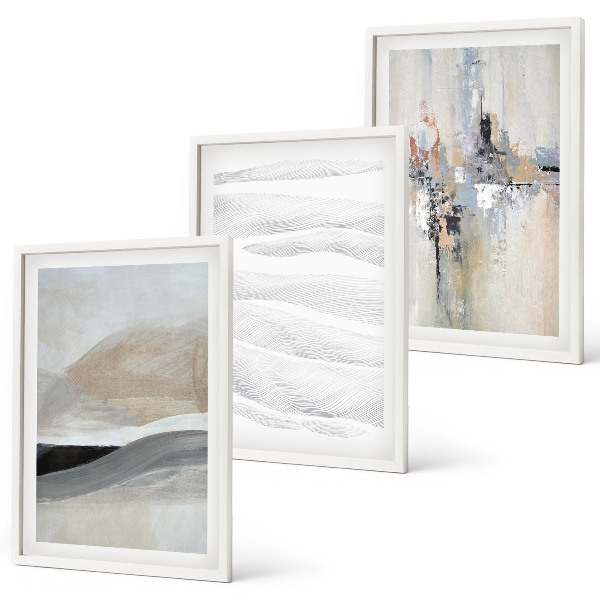 Three-piece wall art piece Abstract earth patterns