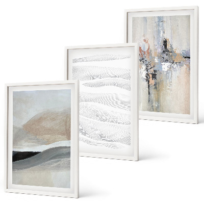 Three-piece wall art piece Abstract earth patterns