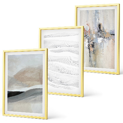 Three-piece wall art piece Abstract earth patterns
