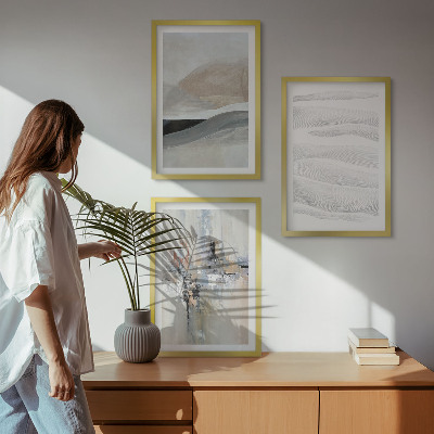 Three-piece wall art piece Abstract earth patterns