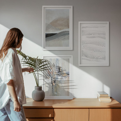 Three-piece wall art piece Abstract earth patterns