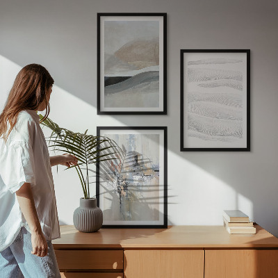 Three-piece wall art piece Abstract earth patterns