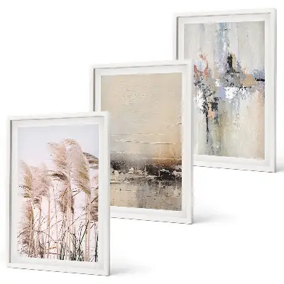 Vegetation abstract patterns wall art three-piece set