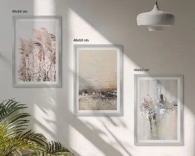 Vegetation abstract patterns wall art three-piece set