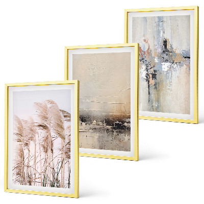 Three-piece wall art piece Vegetation abstract patterns