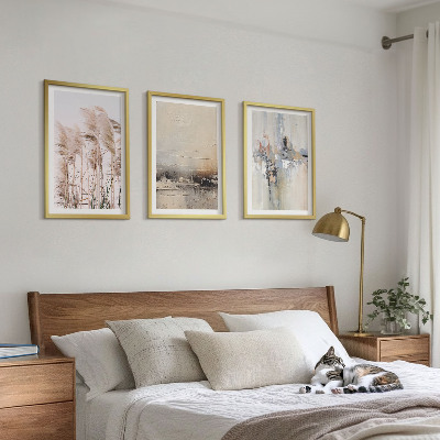 Three-piece wall art piece Vegetation abstract patterns