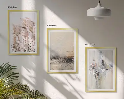 Vegetation abstract patterns wall art three-piece set