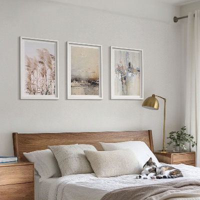 Three-piece wall art piece Vegetation abstract patterns
