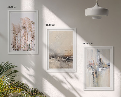Three-piece wall art piece Vegetation abstract patterns