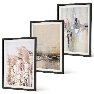 Vegetation abstract patterns wall art three-piece set