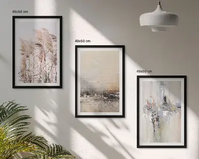 Vegetation abstract patterns wall art three-piece set